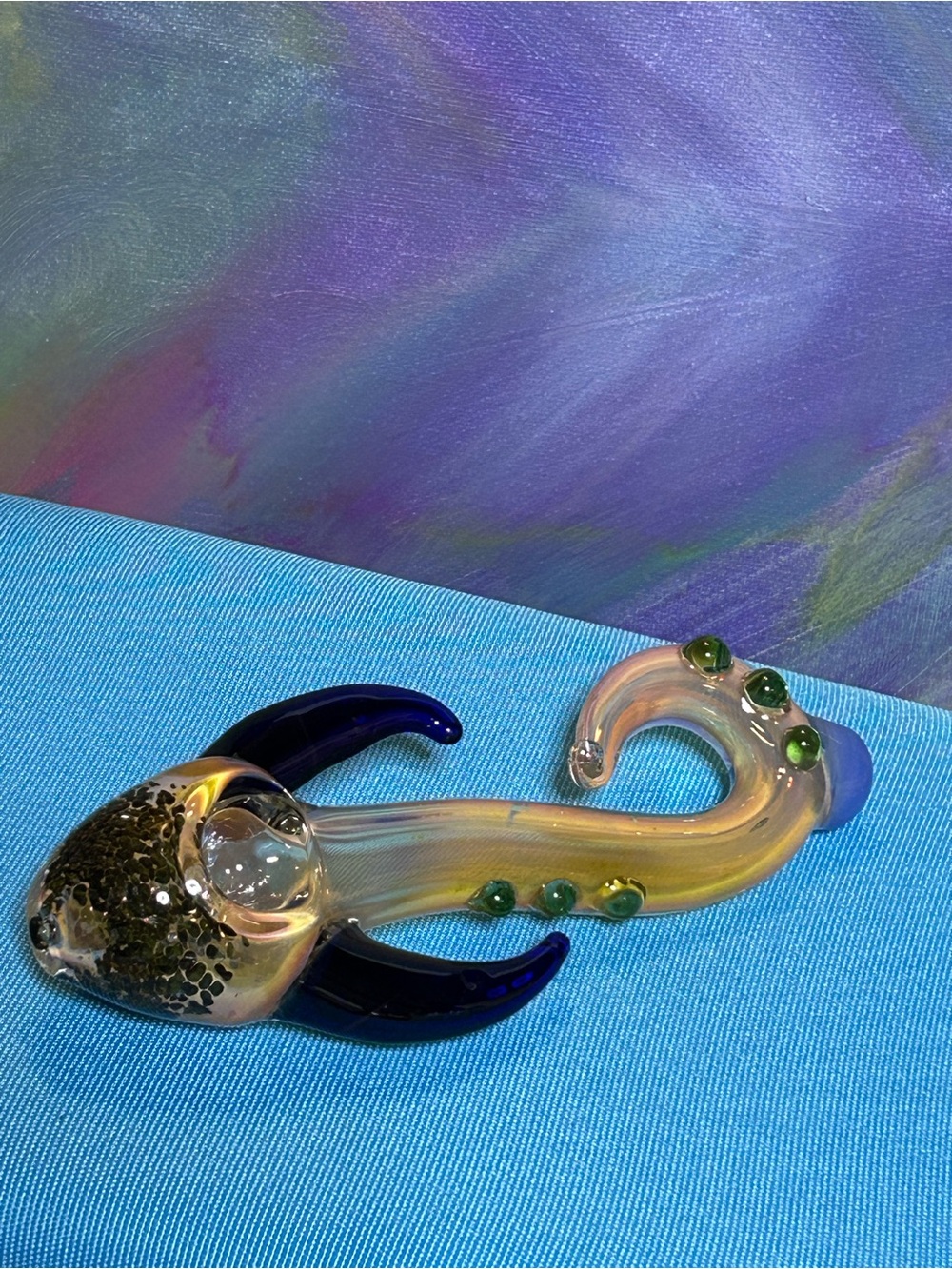 Handmade Iridescent color changing Glass Art Piece